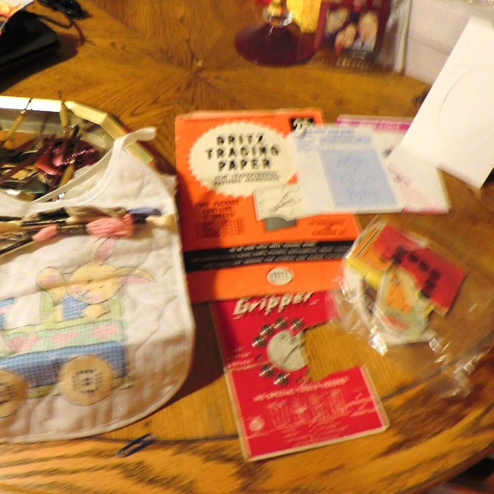 VINTAGE LOT of CROSS STITCH, CRAFTING & SEWING SUPPLIES